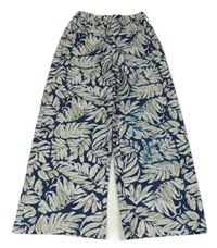 Tmavomodro-šedé lehké kalhoty s listy Shein