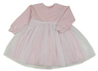 Světlerůžové teplákovo/tylové šaty