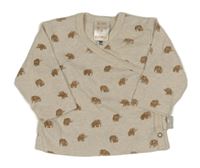 Béžové melírované zavinovací triko se slony Pusblu