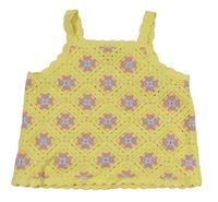 Žluto-růžový pletený perforovaný crop top Primark
