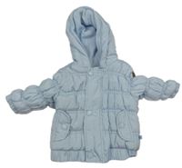 Světlemodrá šusťáková zateplená bunda s kapucí 
