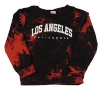 Černo-červené vzorované triko s nápisem shein