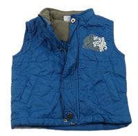 Tmavomodrá šusťáková zateplená vesta s nápisem Impidimpi