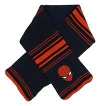 Tmavomodro-červená pruhovaná pletená šála se Spidermanem Marvel