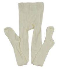 Smetanové žebrované punčocháče H&M