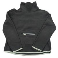 Tmavošedá fleecová mikina s komínovým límcem C&A