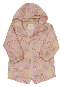 Světlerůžová šusťáková jarní bunda se zvířátky Next