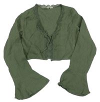 Khaki bolerko s krajkou H&M