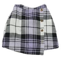 Fialovo-bílo-černá kostkovaná sukně 