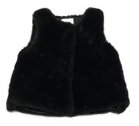 Černá chlupatá podšitá vesta Matalan