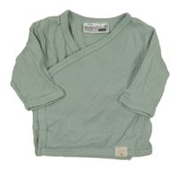 Zelené žebrované zavinovací triko Ergee