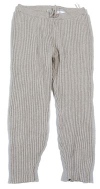 Béžové žebrované pletené tepláky H&M