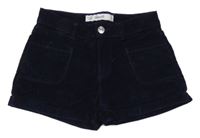 Tmavomodré manšestrové kraťasy Denim Co.