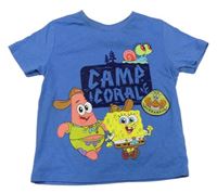 Modré melírované tričko se SpongeBobem a Patrickem Primark
