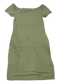Khaki žebrované šaty New Look