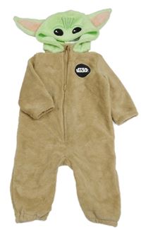 Hnědo-zelená plyšová kombinéza s kapucí - Yoda H&M