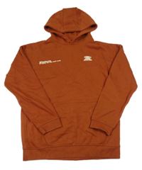 Rezavá mikina s potiskem a nápisy a kapucí Primark