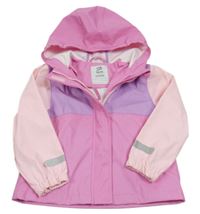 Růžovo-fialová voděodolná jarní bunda s kapucí Kiki&Koko