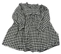 Černo-bílé kostkované šaty s volánky Next