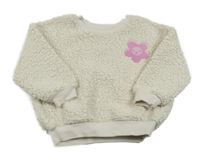 Béžová huňatá mikina s květem George