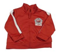 Červeno-bílá propínací sportovní mikina s potiskem Domyos