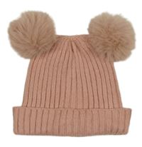 Růžová čepice s bambulemi Matalan