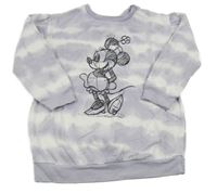 Lila-bílá šatová batikovaná mikina s Minnie Tu