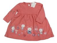 Nové - Růžové šaty se zvířátky F&F