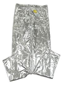 Nové - Stříbrné lesklé legíny Tu