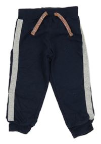 Tmavomodré tepláky se třpytivým pruhem Pep&Co