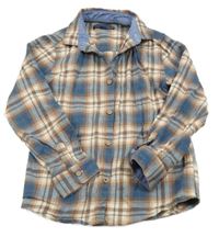 Modro-béžovo-hnědá kostkovaná košile Next