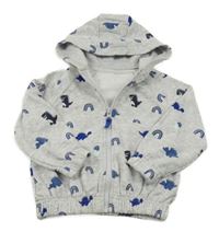 Světlešedá propínací mikina s diny a kapucí Dunnes Stores