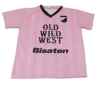 Světlerůžovo-černé sportovní tričko s nápisem a číslem 