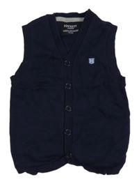 Tmavomodrá svetrová propínací vesta 