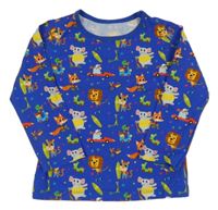 Modré triko se zvířátky 