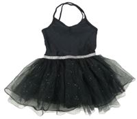 Černé cvičební body s tylovou třpytivou sukní H&M