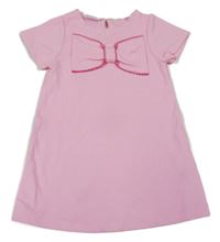 Růžové teplákové šaty s mašlí Zara