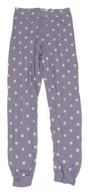Lila puntíkaté pyžamové kalhoty H&M
