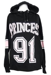 Dámská černo-růžová mikina s číslem a kapucí H&M