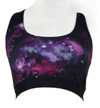 Dámský černo-fialový sportovní crop top 