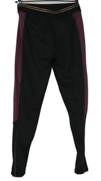 Dámské černo-vínové sportovní funkční legíny Workout 