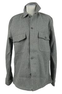 Pánská šedá flaušová košilová bunda F&F