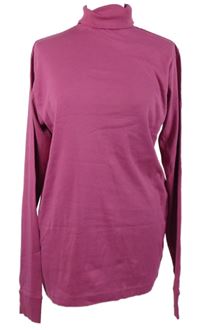 Pánské tmavorůžové triko s rolákem Cotton 