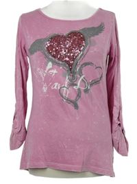 Dámské růžové triko s potiskem 