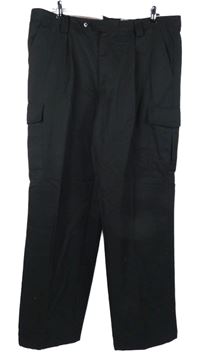 Pánské černé vlněné cargo kalhoty s kapsami vel. 58
