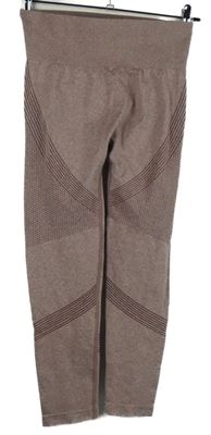 Dámské vínové sportovní capri legíny s proužky 