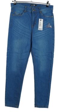 Nové - Dámské modré skinny rifle Boohoo