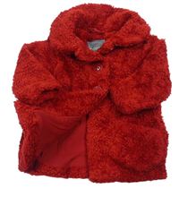Červený huňatý kabát Next
