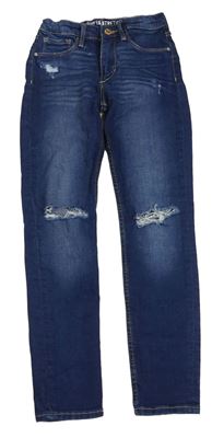 Tmavomodré skinny rifle s prošoupáním H&M