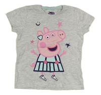 Světlešedé melírované tričko s Peppa pig